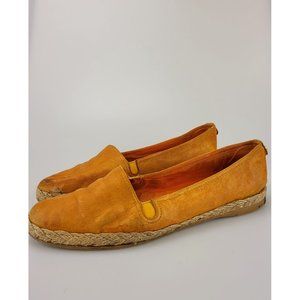 STUART WEITZMAN Orange Espadrille Slip-on Flats 8 Beige Suede Leather‎ Sneakers